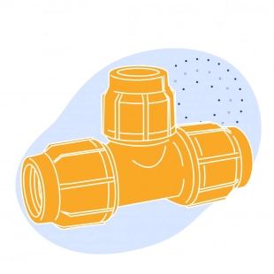 Тройник ПНД переходной 90x63 мм